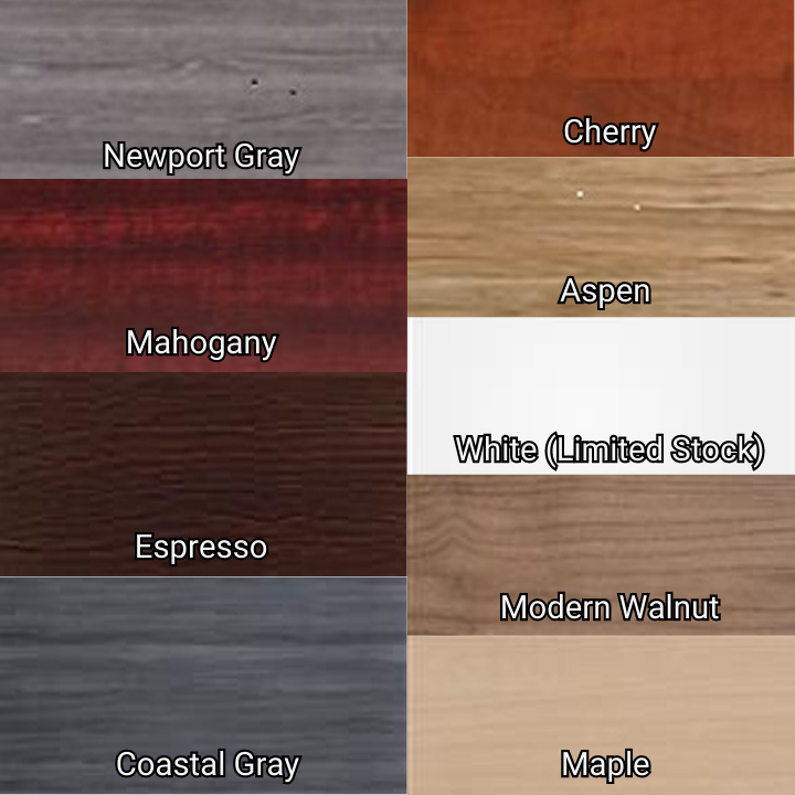 Furniture Finishes (Newport Gray, Mahogany, Espresso, Coastal Gray, Cherry, Aspen, White [Limited Stock], Walnut, Maple)